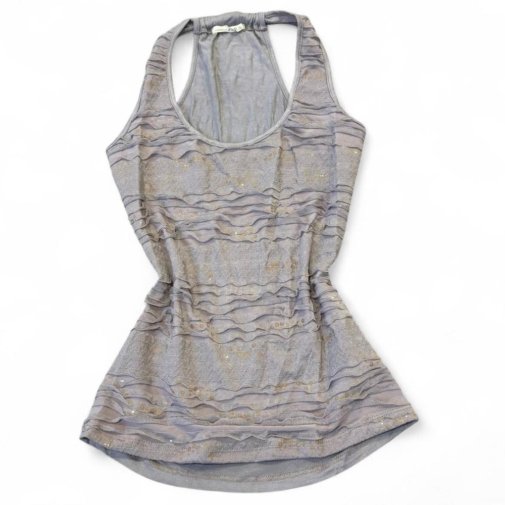 Fairycore Ruffle Tank Y2K Sequin Tank Shimmer Layered Whimsy